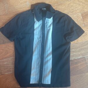 Express Men's Black and White Button Down Shirt